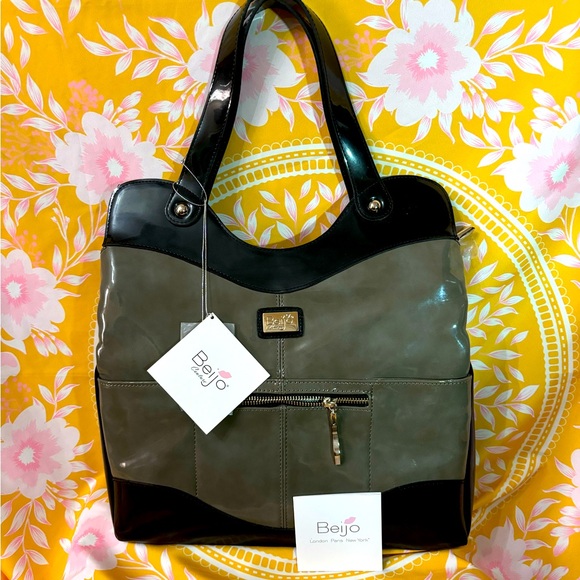 Beijo charcoal and black shoulder bag NWT! - Picture 1 of 6
